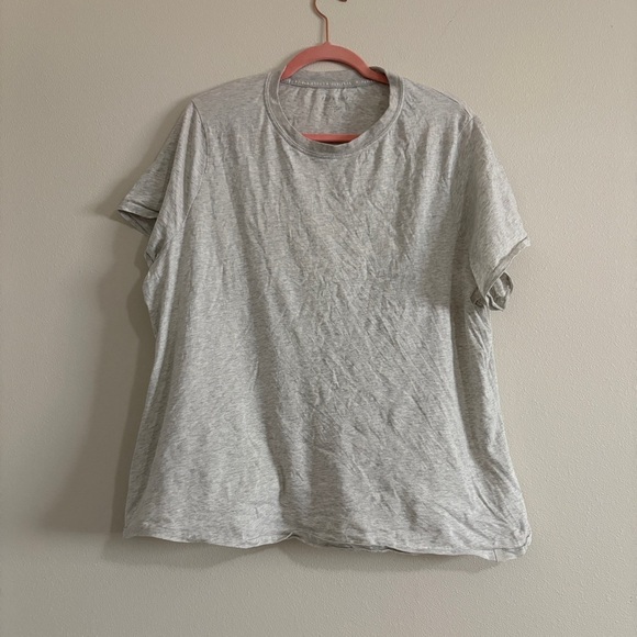 Fabletics 100% Cotton Tee Light Gray Heather 2X soft casual baby tee t-shirt - Picture 4 of 8